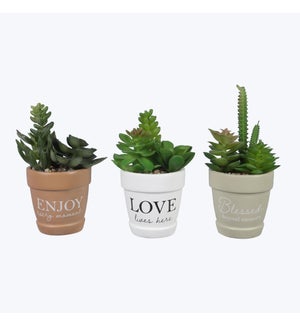 Quiet Cottage Resin Pots with Artificial Flowers, 3 Assortment