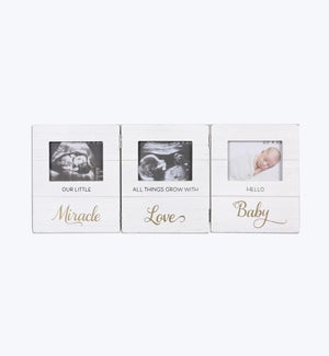 Wood Trifold Baby Photo Frame