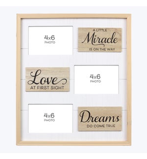 Wood Baby Triple 4x6 Picture Frame