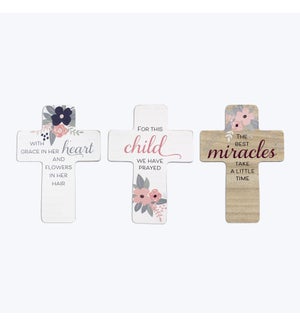 Wood  Baby Cross Signs, 3 Assorted