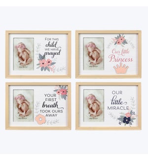 Wood Baby 4x6 Picture Frames, 4 Assorted