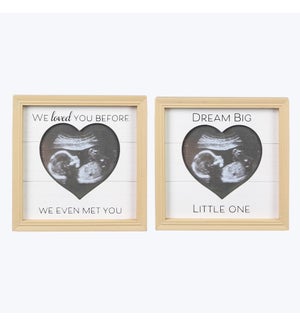 Wood Sonogram Picture Frame, 2 Assorted
