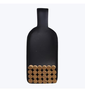 Metal Wine Bottle Shape Cork Holder Wall Art
