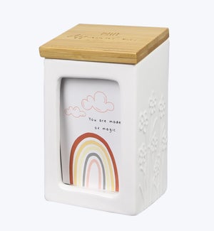 Ceramic Daily Affirmation Box with 50 Inspiration Cards