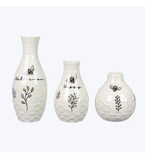 Honey Bee Ceramic Vase, 3pcs/set