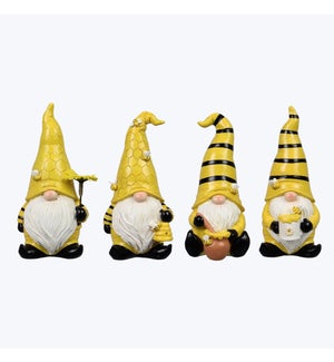 Resin Bee Gnomes, 4 Assorted