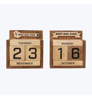 Wood Dad Tabletop Calendar. 2 Assorted