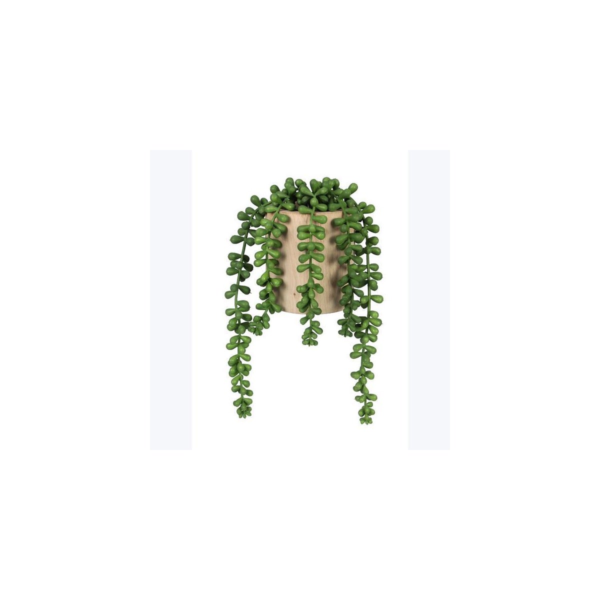 Artificial String of Pearls Succulent in Wooden Pot