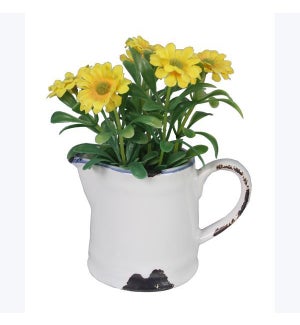 Artificial Daisy in Ceramic Pot
