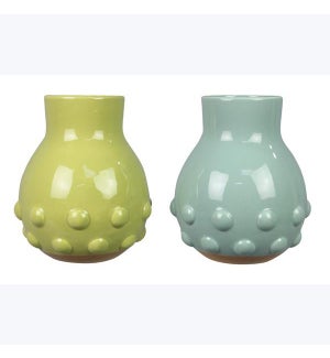 Ceramic Large Hobnail Vase, 2 Ast.