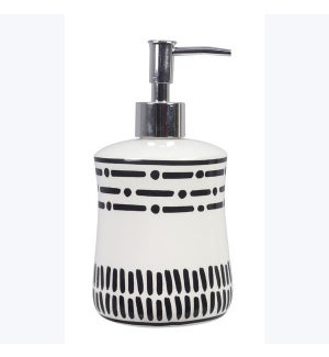 Ceramic Black and White Soap Pump