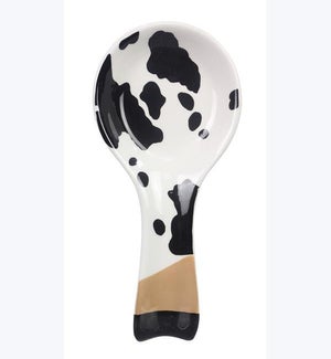 Modern Farmhouse Black and White Cow Print Spoon Rest
