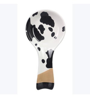 Ceramic Country Black and White Spoon Rest