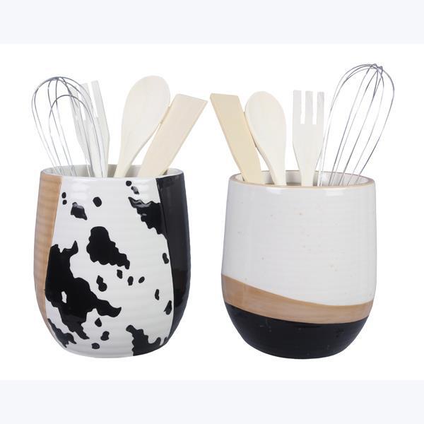 Modern Farmhouse Black and White Cow Print Spoon Rest