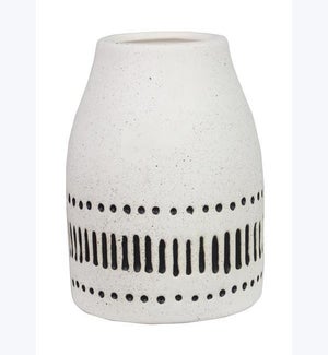 Stoneware Black and White Design Vase