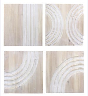 Wood Natural Home Wall Art,4 Pcs/set