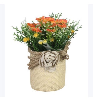 Artificial Plants in Fabric Basket