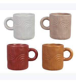Ceramic Organic Handmade 15oz Mug, 4 Ast.