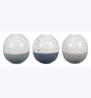 Stoneware Dipped Speckle Vase, 3 Ast.