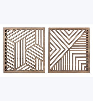 Wood Geometric Framed Tabletop Sign, 2 Ast, MDF