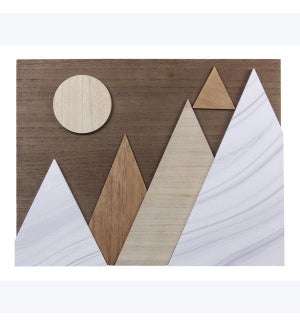 Wood Geometric Wall Art With Raised 3D Lifts, MDF