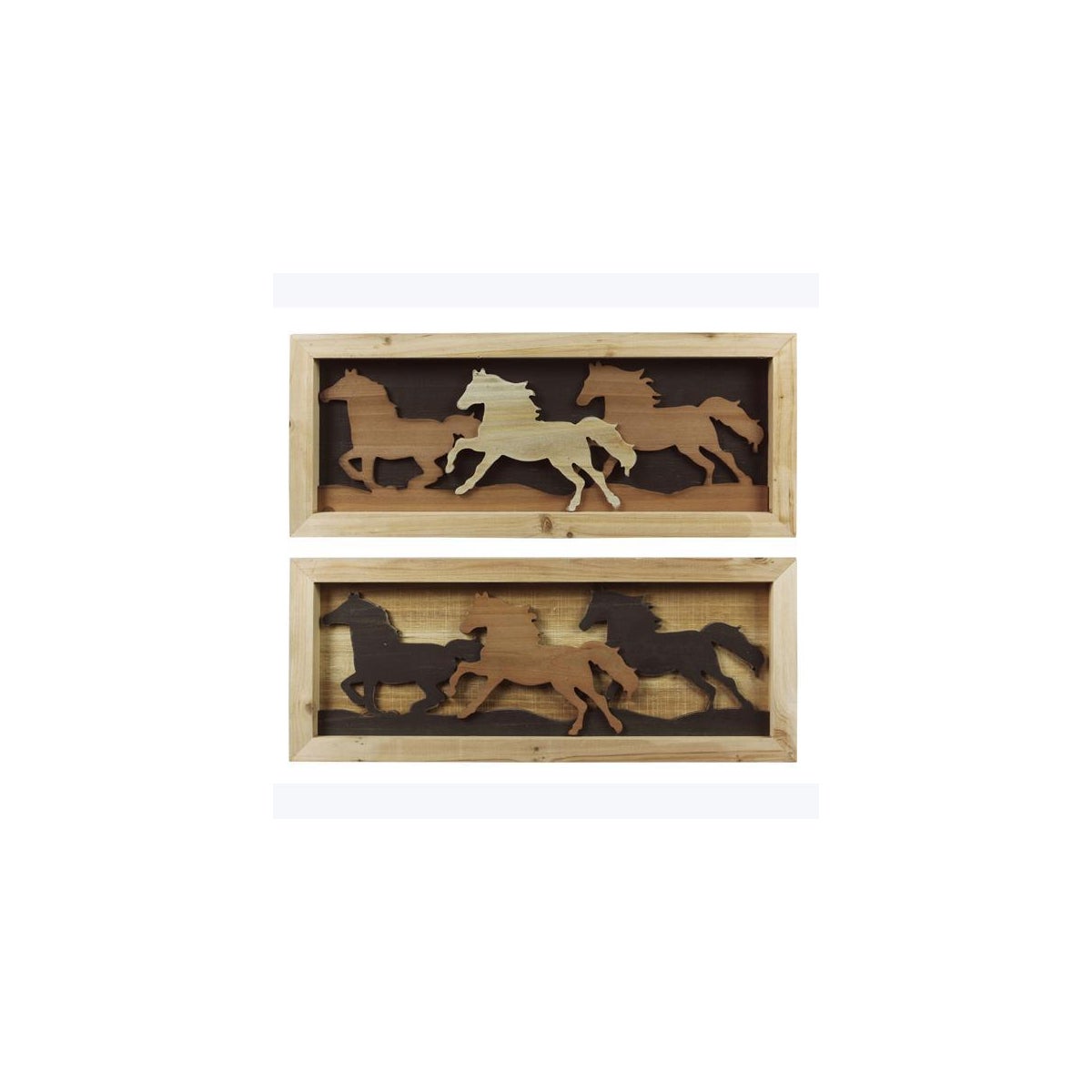 Wood Horse Wall Art, 2 Ast. western and wildlife SDS Distributors Ltd.