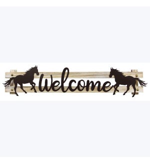 Wood Horse Welcome Wall Sign