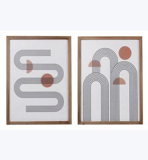Wood Framed Wall Art 2 Ast.
