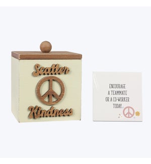 Wood Positive Vibes Kindness Box Contains 30 Kindness Cards and 20 Blank Cards