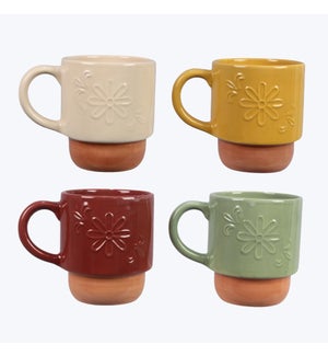 Ceramic Stackable Coffee Cups, 4 Ast.