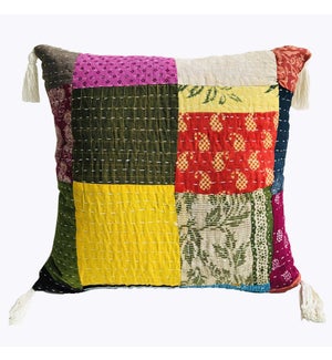 Cotton Kantha Patch Pillow