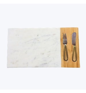 Marble Charcuterie/Cheese Board with Tools Set