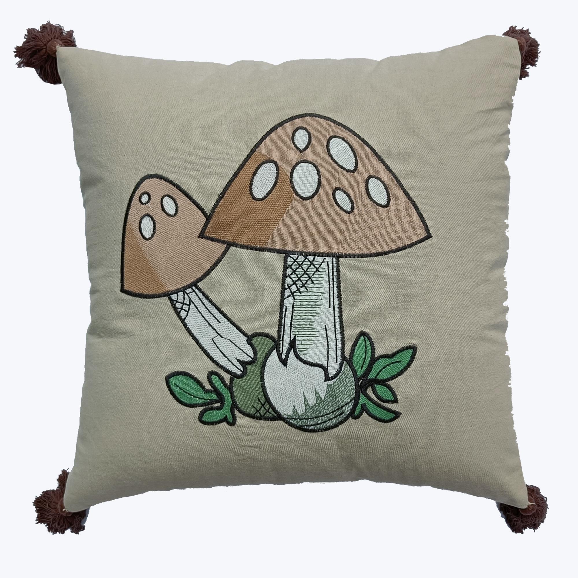 JOYFULSMOLTHINGS 1pc Mushroom & Slogan Graphic Cushion Cover