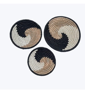 Seagrass Handwoven Basket Wall/Tabletop Decor, 3 Pcs/Set