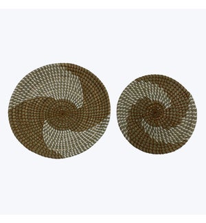 Seagrass Handwoven Basket Wall/Tabletop Decor, 2 pcs/Set