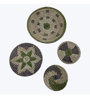 Seagrass Handwoven Basket Wall/Tabletop Decor, 4 pcs/Set