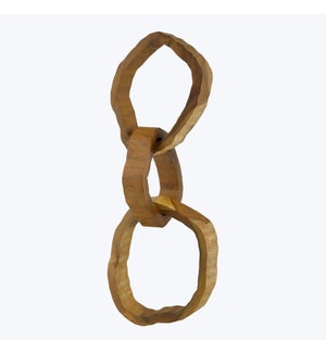 Natural Cut Log Wooden Chain with 3 Links