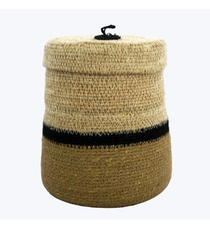 Seagrass Handwoven Basket with Lid