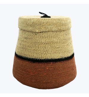 Seagrass Handwoven Basket with Lid