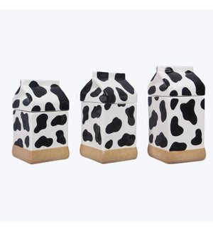 Ceramic Cow Canister Set of 3