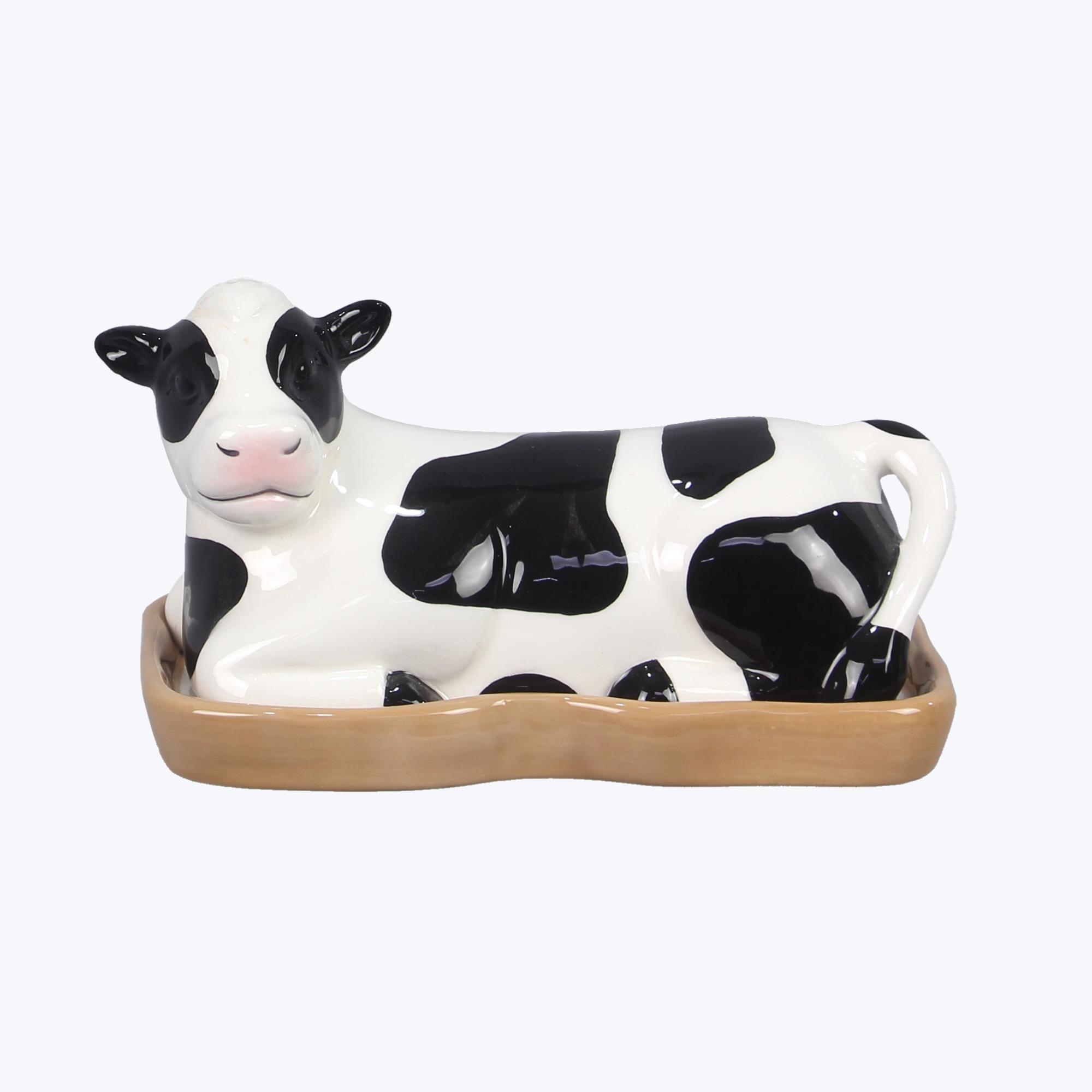 Youngs 12076 Ceramic Country Spoon Rest Black & White