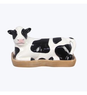 Ceramic Cow Butter Dish