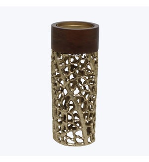 Metal Candle Pillar Gold