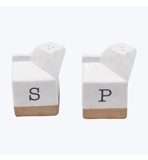 Ceramic Milk Carton Salt and Pepper Shakers, SP