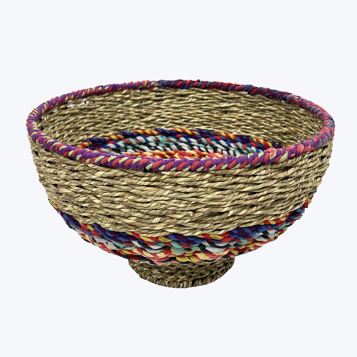 Woven Kantha Round Basket