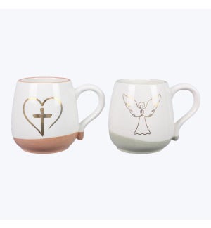 Inspirational Ceramic Coffee Mugs, 2 Ast.