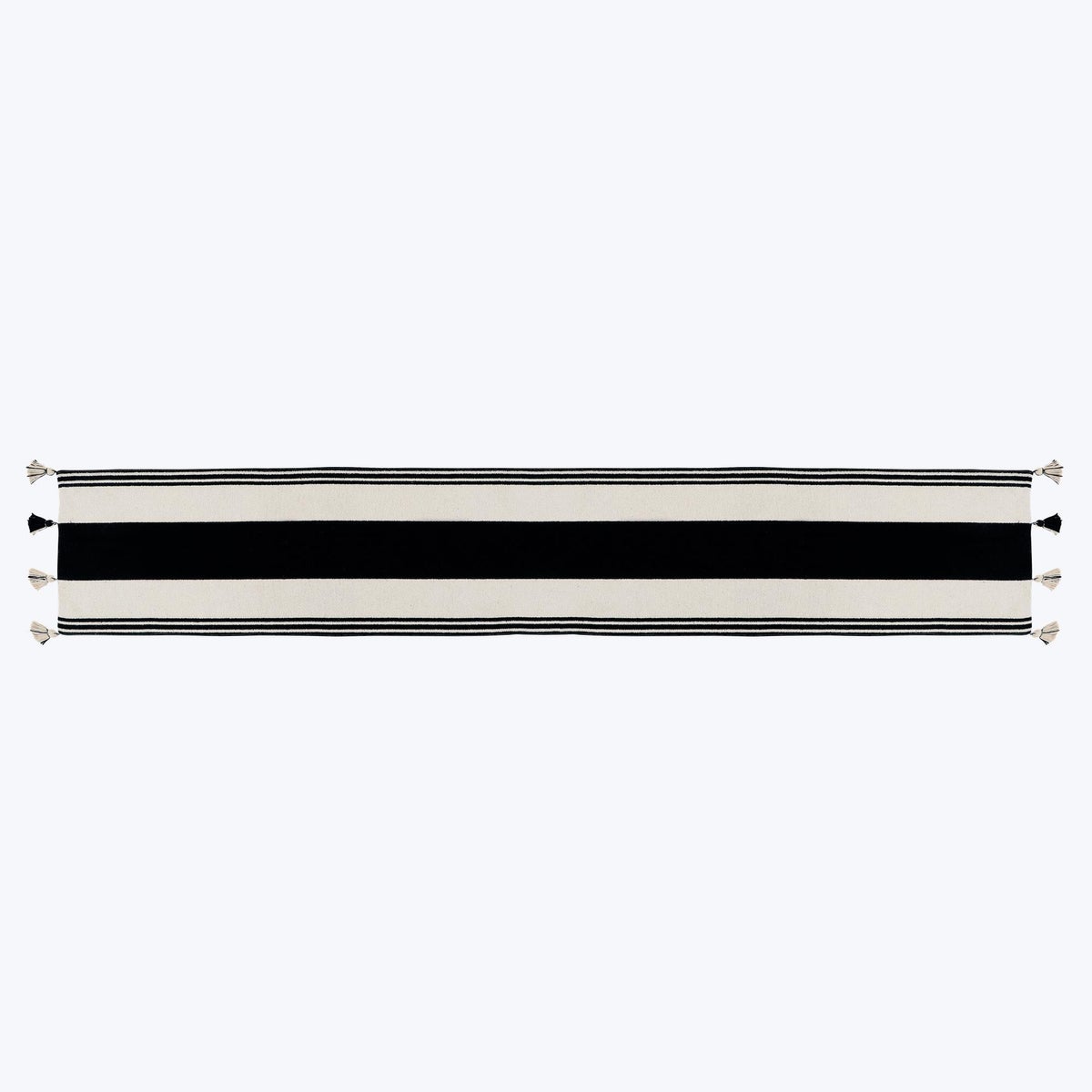 Cotton Indoor Table Runner Black and White
