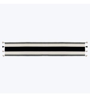 Cotton Indoor Table Runner, Black and White