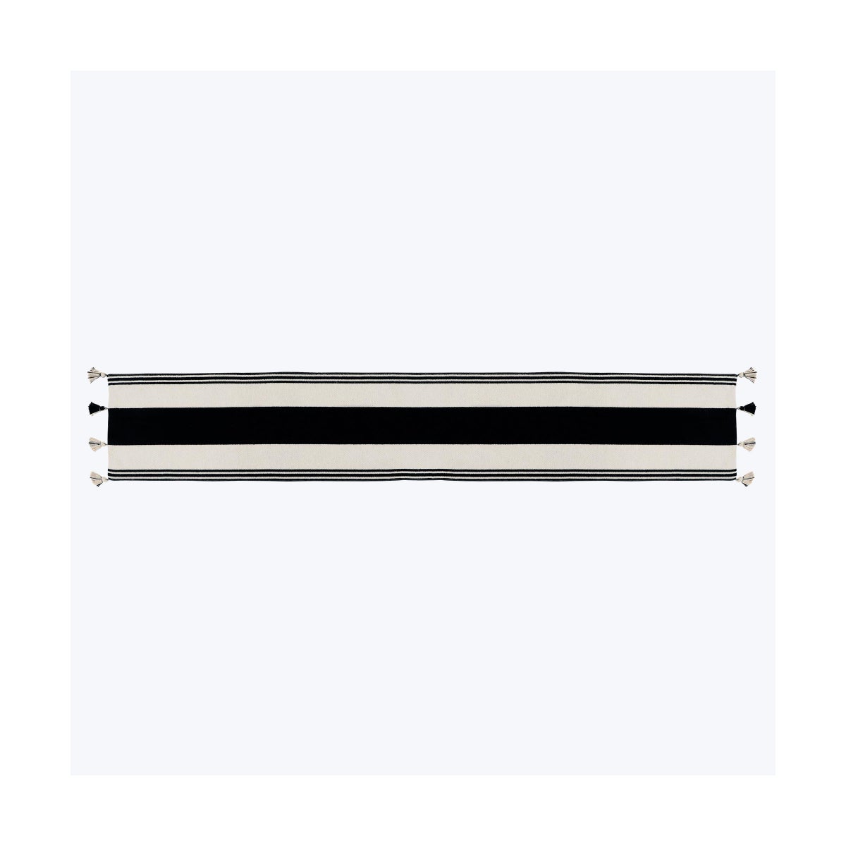 Cotton Indoor Table Runner Black and White