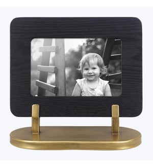 Wood 4x6 Picture Frame on Metal Stand